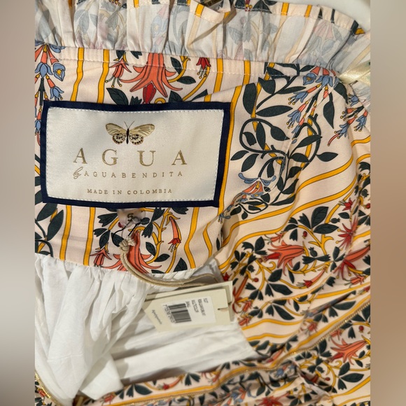 NWT Agua by Agua Bendita Rosa strapless ruffle mini dress - Picture 3 of 14